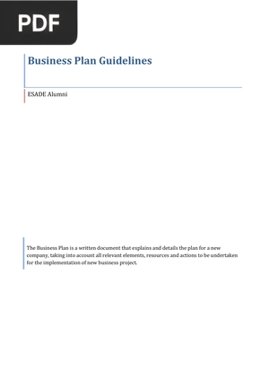 Business Plan Guidelines