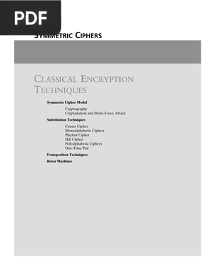 Classical Encryption Techniques