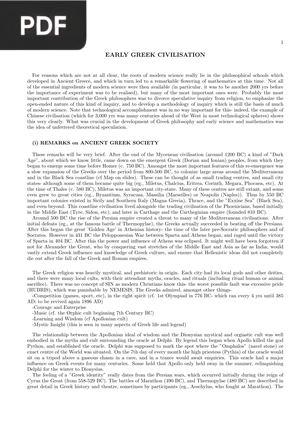 Early Greek Civilisation (Article)