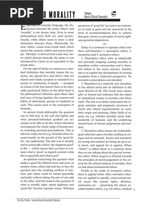 Ethics and morality (Article)