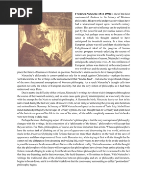 Introduction to Western Philosophy. Nietzsche