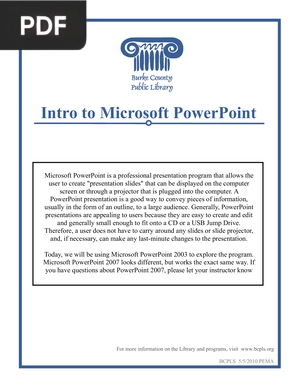 Intro to Microsoft PowerPoint (Article)