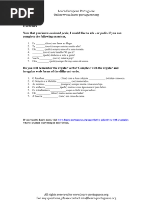 Irregular Verbs in Portuguese – Ouvir e Pedir