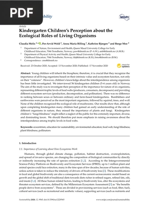 Kindergarten Children’s Perception about the Ecological Roles of Living Organisms