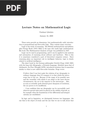 Lecture Notes on Mathematical Logic