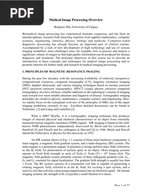 Medical Image Processing Overview