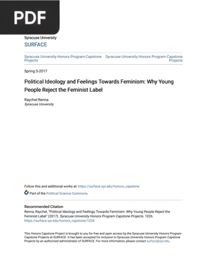 Political Ideology and Feelings Towards Feminism: Why Young People Reject the Feminist Label People Reject the Feminist Lab