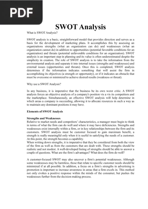 SWOT Analysis