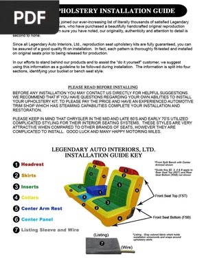 Seat Upholstery Instalalation Guide Author Legendary