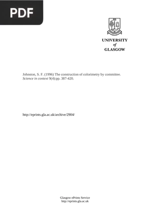 The Construction of Colorimetry