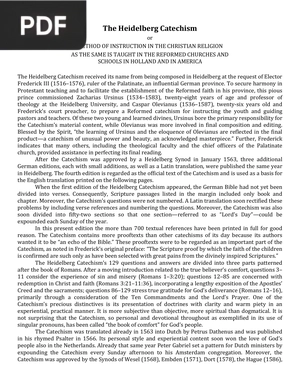 The Heidelberg Catechism