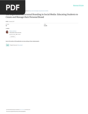 The Importance of Personal Branding in Social Media: Educating Students to  Create and Manage their Personal Brand (Article)