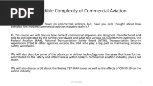 The Incredible Complexity of Commercial Aviation (Presentation)