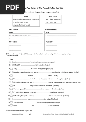 The Present Perfect or The Past Simple Exercise