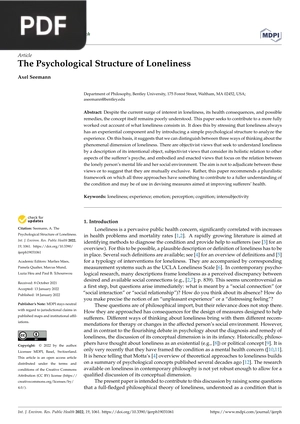 The Psychological Structure of Loneliness