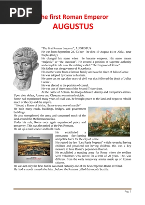 The first Roman Emperor Augustus
