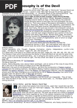 Theosophy is of the Devil (Article)