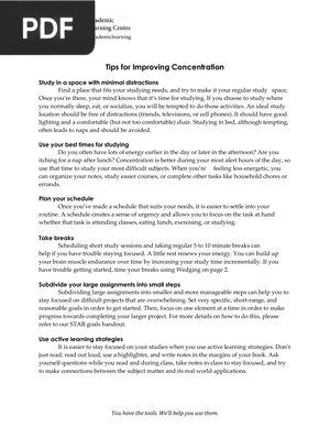 Tips for Improving Concentration (Article)