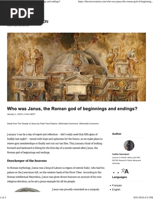 Who was Janus, the Roman god of beginnings and endings? (Article)