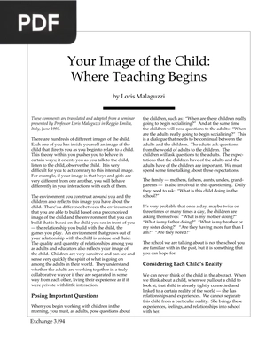 Your Image of the Child Where Teaching Begins (Article)