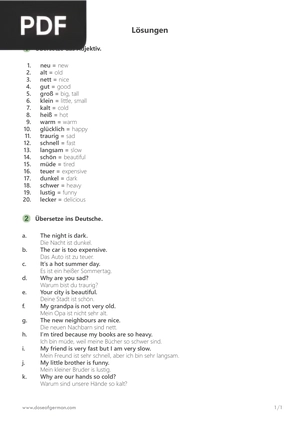 20 Most Common Adjectives - Solutions (Article)