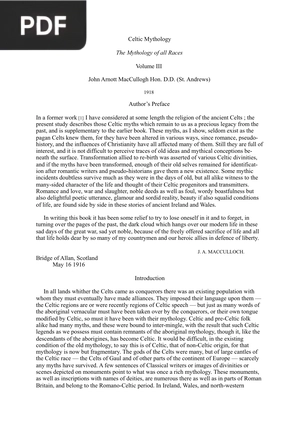 Celtic Mythology. The mythology of all races (Article)
