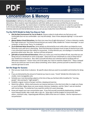 Concentration & Memory (Article)
