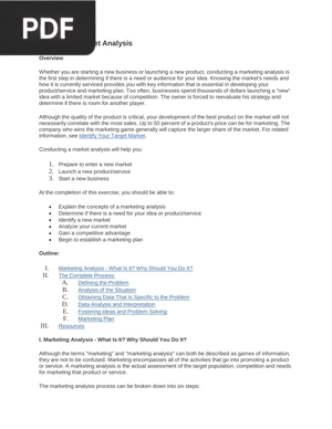 Conduct a Market Analysis (Article)