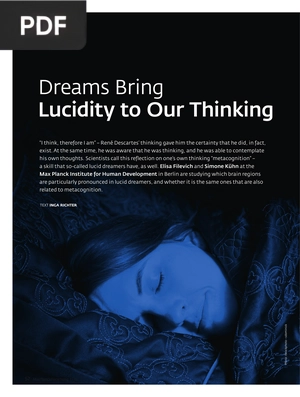 Dreams Bring Lucidity to Our Thinking (Article)