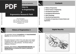Introduction to Human Factors in Engineering and Ergonomics Research Field (Presentation)