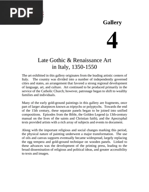 Late Gothic and Renaissance Art in Italy 1350-1550
