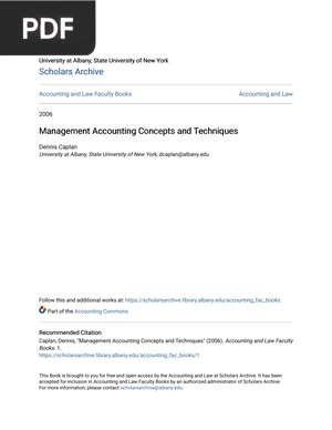 Management Accounting Concepts and Techniques