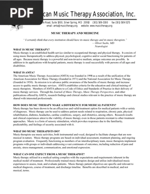 Music Therapy and Medicine (Article)