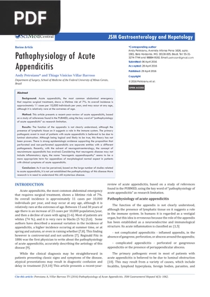 Pathophysiology of Acute Appendicitis
