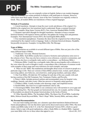 The Bible Translations and Types (Article)