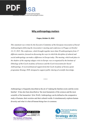 Why anthropology matters