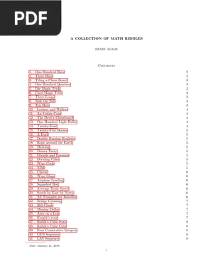 A Collection Of Math Riddles