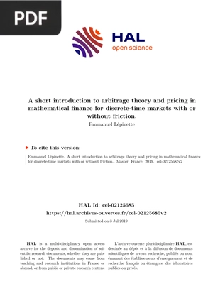 A Short Introduction to Arbitrage Theory and Pricing in Mathematical Finance for Discrete Time Markets With or Without Frictions