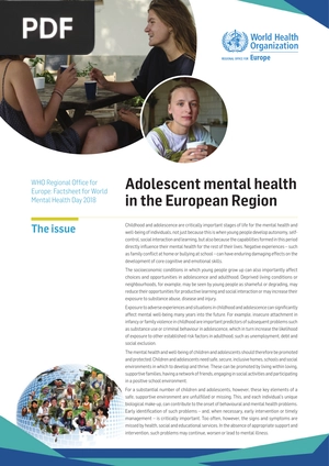 Adolescent mental health in the European Region (Article)