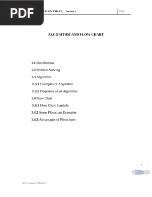 Algorithm and Flow Chart