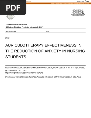 Auriculotherapy Effectiveness in the Reduction of Anxiety in Nursing Students (Article)