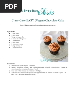Crazy Cake EASY (Vegan) Chocolate Cake