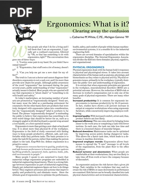 Ergonomics: What is it (Article)