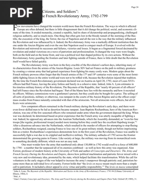 “Friends, Fellows, Citizens. and Soldiers”: The Evolution of the French Revolutionary Army, 1792-1799 (Article)