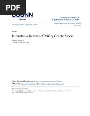 International Registry of Poultry Genetic Stocks