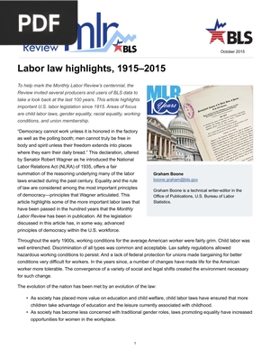 Labor law highlights, 1915–2015