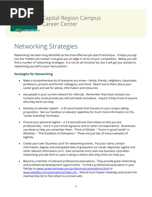 Networking Strategies (Article)