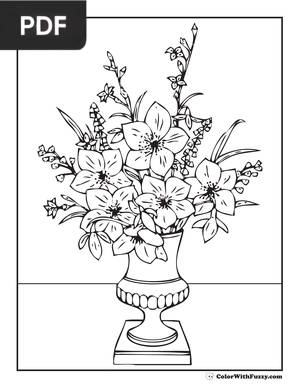 Printable flower bouquet coloring page