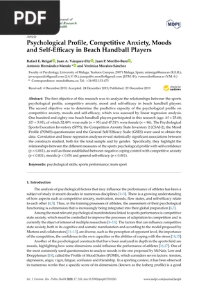 Psychological Profile, Competitive Anxiety, Moodsand Self-Efficacy in Beach Handball Players
