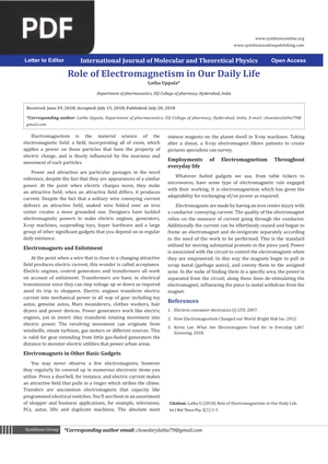 Role of Electromagnetism in Our Daily Life (Article)
